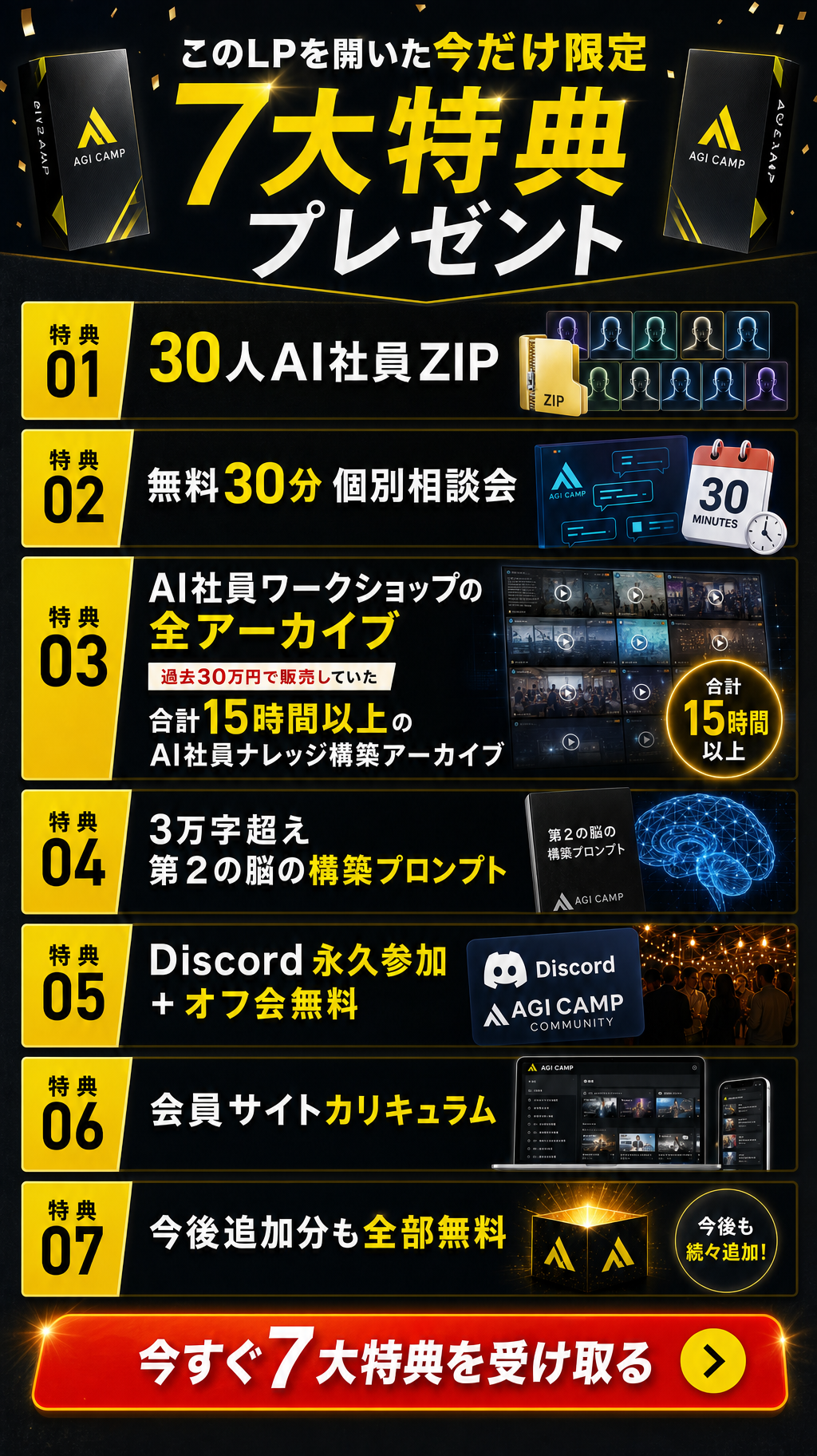 AGI CAMP 7大特典