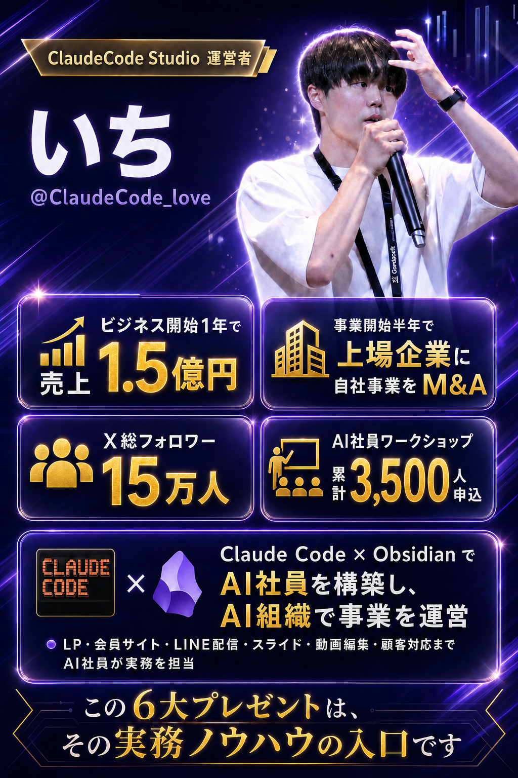 ClaudeCode Studio 運営者「いち」の実績紹介