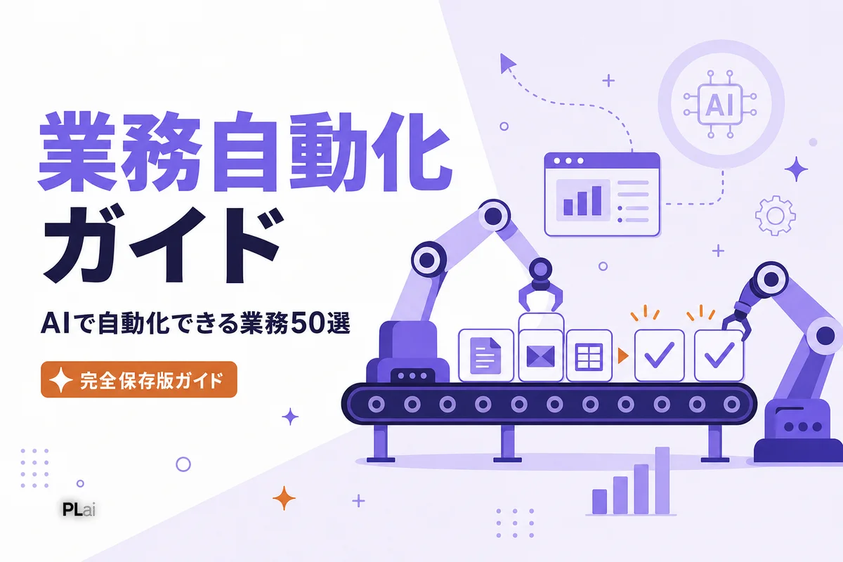 業務自動化の始め方完全ガイド|AIで自動化できる業務50選【2026年最新】