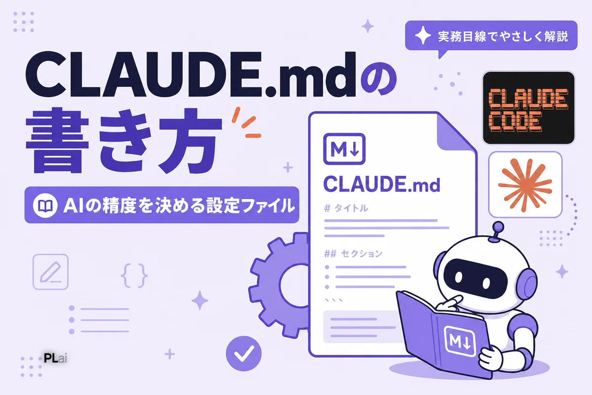 CLAUDE.mdの書き方完全ガイド|AIの出力精度を決める設定ファイル【実例つき】